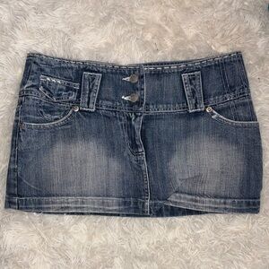 Nikibiki Y2K Denim Micro Mini Skirt